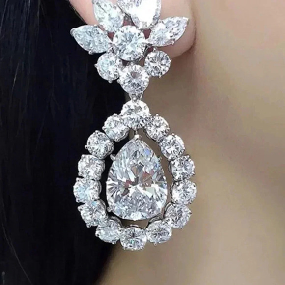 Crystal Backless Wedding Dress dress & Evening Dress Necklace & Earings Set - Picture 6 of 10